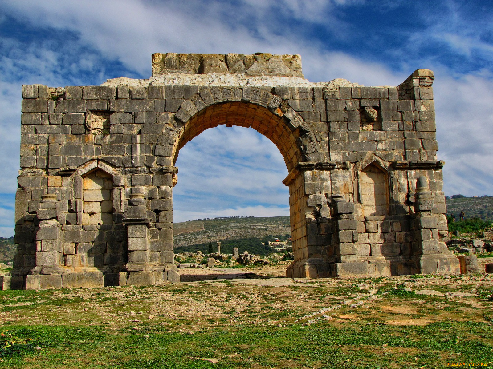 gate, volubilis, roman, ruins, morocco, africa, , , , 